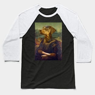 Mona Lisa Pinscher Baseball T-Shirt